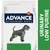 Advance Veterinary Diets Urinary Low Purine. Verpackung mit Hund und grünem Symbol für Harnwege.