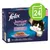 Опаковка Felix Junior, смесени вкусове в желе: говеждо, пиле, сардина, сьомга. Видими надписи на немски и френски. Зелен символ с 24 в горния десен ъгъл. Опаковка Felix Junior, смесени вкусове в желе: говеждо, пиле, сардина, сьомга. Видими надписи на немски и френски. Зелен символ с 24 в горния десен ъгъл.