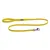 Ruffwear yellow fabric dog lead with metal clip and handle loop, visible Ruffwear brand label on the lead