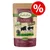 Lukullus Beef & turkey Mini Adult, met wortels en hennepolie, voor kleine honden tot 10 kg, 150 g. Actiepercentage-symbool zichtbaar op de verpakking.