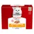 Purina Gourmet Mon Petit Intense, bucăți fine în sos, sortimente: vițel, pui, rață. Ambalaj cu 12x50g plicuri porționate, reciclabil.