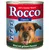 Blik Rocco Classic hondenvoer, 800 g. Tekst: 100% frisches Fleisch*, Rind mit grünem Pansen. Pictogrammen: ondersteunt goede vertering, glanzend vacht, kracht & energie.