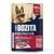 BOZITA Mono Protein BEEF Rundvlees, 98% dierlijke ingrediënten en bouillon, postbiotica voor een gezonde spijsvertering, paté met stukjes, afbeelding van vleesschijven.