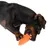 Cane che gioca con un gioco arancione a forma di carota. Mostra l'uso del prodotto da parte degli pet.