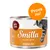 Smilla Poultry Pot kattmatburk 200 g, text: WITH LAMB, CONTAINS TAURINE, GRAIN-FREE, FOOD FOR A LIFETIME, Prova nu!, bild på katt. Orange och vit etikett.