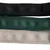 Three nylon dog collars in black, green and beige, arranged side by side.