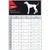 Tableau des tailles pour manteau de pluie Hase Rukka Pets : longueur dos, tour de cou et tour de poitrine en cm et pouces, tailles 25 à 65. Schéma de mesure sur silhouette de chien.
