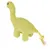 Grünes Dinosaurier-Spielzeug aus Stoff mit gelbem Seil als Schwanz, geeignet für Haustiere.