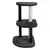 Cat tree with three levels, black plush cover and a sisal post for claw care.