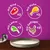 Produktbeschreibung: mit Rind x3, mit Huhn x3, mit Lamm x3, mit Geflügel x3. Illustrationen der Fleischsorten auf violettem Hintergrund.