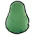 Green, pear-shaped plush toy with black border.