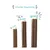 Trois tailles disponibles : petit 8 cm, moyen 12 cm, grand 13 cm. Présentation de trois sticks marron de longueurs différentes.
