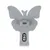 Tiaki clip metálico en forma de mariposa, color plateado.