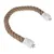 Curved rope made of natural material with white plastic end pieces and metal screws for attachment.