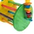 Colourful wooden toy with green disc, coloured rods and stackable elements. Suitable for interactive play.