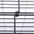 Close-up view of a black metal grid with plastic clip for connecting the grid elements.