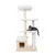 Cat tree with four levels, sisal posts, cave and resting areas. Cat is lying on one of the platforms.