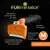 FURminator brush with push button to remove hair, ergonomic non-slip grip, curved stainless steel edge, for long hair over 5 cm, size M for 9-23 kg.