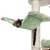 Cat tree with green hammock made of soft fabric, cat lying relaxed inside. Sisal-wrapped post visible.