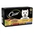Cesar country stew multipack, 4 x 150g trays. Includes poultry with vegetables and parsley, beef with pasta, carrots and parsley, turkey with beef and herbs, lamb with peas in herb sauce.