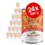 Set 24x400 g conserve Almo Nature Daily cu vită, text vizibil: 'Grain Free', 'Owned by the animals', etichetă portocalie cu imagine de pisică pe ambalaj.