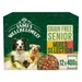 Grain free senior mixed selection, 12 x 400g. Image shows food with vegetables and product name.