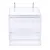 Transparent acrylic container with two metal hooks for attachment, suitable for storage or display.
