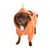 Hundekostume i orange med græskar-design og grønne bladeapplikationer på hætten.