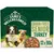 Grain free senior turkey, 12 packs of 90g each. Image shows food pieces with vegetables.