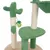 Krabpaal in groen cactusdesign met sisalstammen, platform en hangend speelgoed.