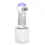kooa spray device with transparent container and blue illuminated dome, suitable for liquids. Visible measuring scale on the container.