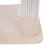 Beige carpet with textured surface and white plastic attachment with bristles. Close-up of a scratching post accessory.