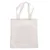 Bolsa de tela blanca con dos asas de transporte, forma rectangular.