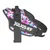Julius-K9 IDC Power Hundegeschirr mit pink-blauem Camouflage-Muster und schwarzem Gurtband.