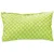 Rechthoekig kussen van stof met wit stippenpatroon op een groene achtergrond, geen merknaam of tekst zichtbaar.