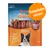 Упаковка лакомства для собак Rocco Chings Double, 200 г, Chicken with Lamb. Надпись на оранжевом круге: Попробуйте сейчас!