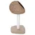 Arbre à chat avec base carrée beige, poteau recouvert de corde blanche et niche en forme de demi-sphère tressée marron sur le dessus. Matériaux visibles : tissu, corde, fibres tressées.