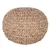 Coussin ou pouf rond en corde tressée, matériau visible : fibre naturelle de couleur beige, sans marque ni texte apparent.