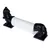 Porte-rouleau en forme de chien noir, composé de deux parties séparées tenant un rouleau d’essuie-tout blanc. Matériau visible : plastique ou résine noire brillante.