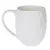 Tasse blanche en céramique avec surface légèrement texturée et anse arrondie, sans marque visible ni texte.