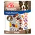 8in1 Flavours Triple Flavour Rings, 120g, pour chiens M/L >10kg. Visuels poulet, porc, canard. Texte visible : 2 in 1 Play & Chew.