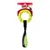KONG Reflex toy, yellow ring with black handle, floats. Packaging shows product name and features: Floats - Flottant.