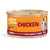 Edgard Cooper CHICKEN, chunks in sauce for adult cats, 85g. Blik met oranje etiket en afbeelding van een kat.