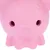 Jouet pour animal en forme de tête de cochon rose, deux trous visibles à l’avant, matière plastique ou caoutchouc. Aucun texte ni marque visible.