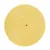 Disco di plastica giallo con cerchi concentrici e apertura centrale, possibile parte di un accessorio per animali.