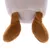 Détail de peluche en tissu, partie inférieure grise avec deux pattes marron visibles. Matière douce et rembourrée.