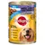 Pedigree Vital Protection tin, German text: mit Herz, Leber und Pansen in Pastete. 100% ausgewogene Ernährung. Verbesserte Rezeptur mit 51% Fleisch. Dog image on yellow label.