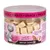 Kitty Beat kattensnack, pot met blokjes kip. Tekst: Huhn pur | Chicken pure, ideaal voor katten met allergieën, graanvrij. Roze etiket met cartoonkat en merknaam. Kitty Beat kattensnack, pot met blokjes kip. Tekst: Huhn pur | Chicken pure, ideaal voor katten met allergieën, graanvrij. Roze etiket met cartoonkat en merknaam.