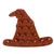 Braune Schleckmatte in Form eines Harry-Potter-Hutes mit Noppen, Lizenztext sichtbar.