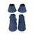 Set aus blauen Hufglocken und Gamaschen mit strapazierfähigem Material, geeignet für Pferde. Markenetikett sichtbar: BR.